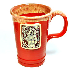 2019 Bones Coffee Gingerbread Man Deneen Pottery 14oz Commuter Red Sandy White