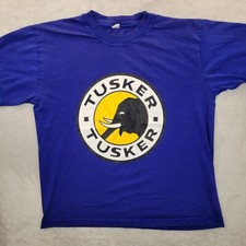 Tusker Beer Shirt Mens Large Vintage Logo Elephant Wooly Mammoth Baada Ya Kazi