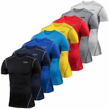 Compression Base Layer Top PowerLayer Mens Boys Short Sleeve Thermal Winter Run