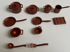 Sylvanian Families Copper Utensils Country kitchen Bronze Pans Calico Critters