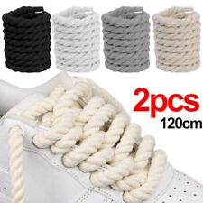 2PCS Round Thick Rope Laces 10Colors Bold Shoelaces  Women Men Sneakers