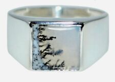 Dendrite OPAL Mens Ring Sterling 925 SILVER Band Sizes upto Z+5 Natural Gemstone