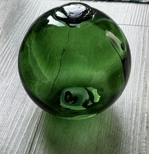 Vintage green glass fishing - vintage,