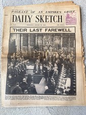 vintage newspaper Daily Sketch 1936 King George v Dies