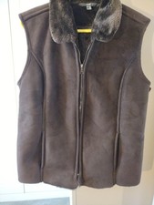 Women's TCM Chocolate Brown Faux Sheepskin Gilet 14/16
