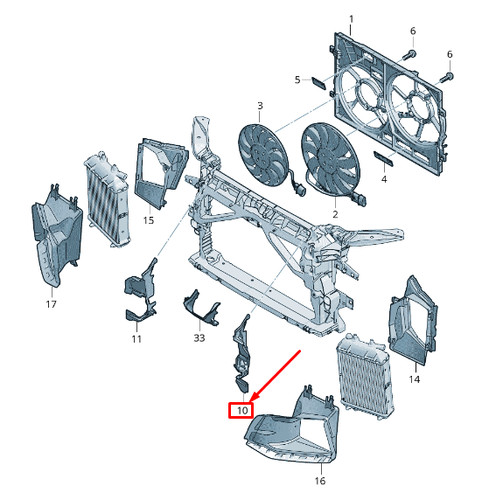 Audi rs3 left radiator fan - radiator, air