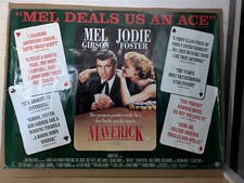 Vintage Maverick Movie Poster Genuine UK Cinema Display 1994 Quad 40"X30" RARE
