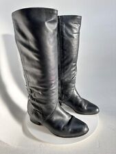 DORNDORF Vintage Leather Boots Shoes UK Size 4.5 Womens Riding Style Zip Up Wool