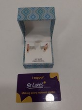 Nanette Lepore 925 Stamped Cubic Zirconia Small Huggie / Hoop Earrings Boxed