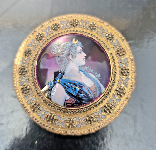 Beautiful gilded brass - gilded, enamel
