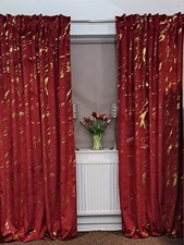 Amazing novelty velvet curtains with gold/silver pattern Pencil pleat