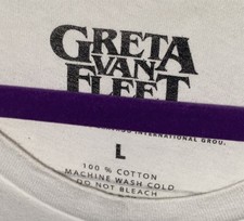 GRETA VAN FLEET BAND Size L T Shirt Mens Rock White Tour Merch Dates On Back