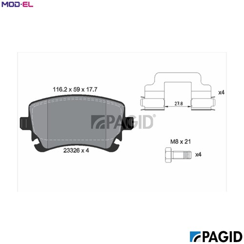 Brake pad set disc - brake,