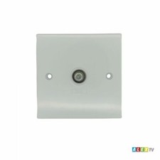Paragon White F Type Single Flush Wall Plate Socket Faceplate Satellite TV SKY