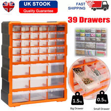 39 Multi Drawer Cabinet Storage Chest Garage Organiser Screw Nail Bolt Craft Bit