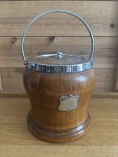 Vintage Wooden Biscuit Barrel
