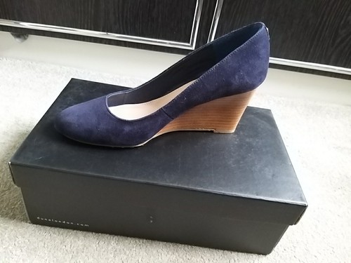Wedge blue suede shoes size - wedge,