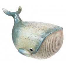 Ceramic Blue Whale Fish Statue