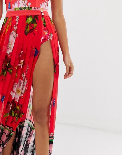 Ted baker red floral pleated - ted,