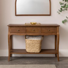 3 Drawer Wooden Console Table