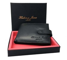 Mens Designer Leather Wallet RFID SAFE ID Protection Contactless Card Blocking