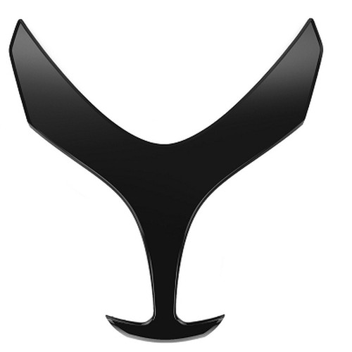 Above glossy black shield - above, for
