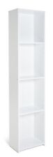 Home Malibu Narrow Bookcase - White | Bookshelf Storage Cabinet for Living Room