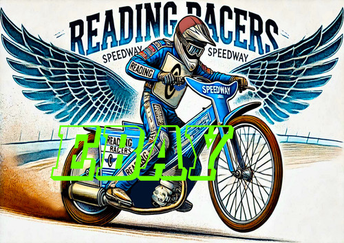 Reading racers speedway card - reading,