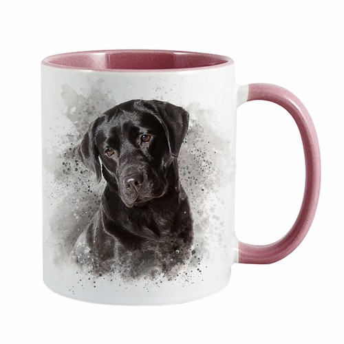 Labrador pink watercolour art - labrador,