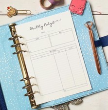 Budget bill tracker A5 size grey Filofax KikkiK  planner insert finance budget 