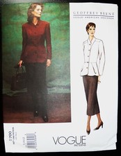UNCUT VINTAGE 2000s VOGUE SEWING PATTERN 2700 PEPLUM JACKET & SKIRT SIZE 8-10-12