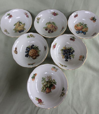 Six white china dessert bowls