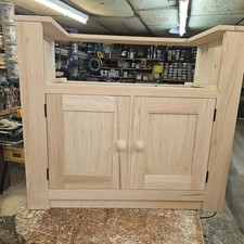 Chunky thick bespoke belfast sink housing  oak front