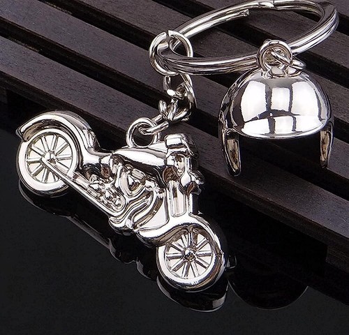 Motorbike keyring chrome - keyring,