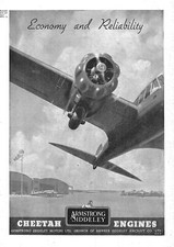 WW2 Advert for Armstrong-Siddeley 'CHEETAH' Aero Engines Original 1941 Print Ad