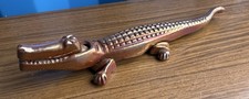 VINTAGE ORIGINAL PATENT PENDING LARGE CAST IRON CROCODILE ALLIGATOR NUT CRACKER 