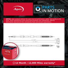 Handbrake Cable fits VAUXHALL