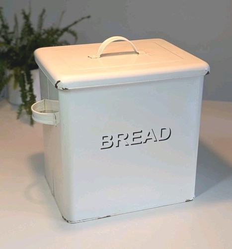 Vintage enamel bread bin - enamel,