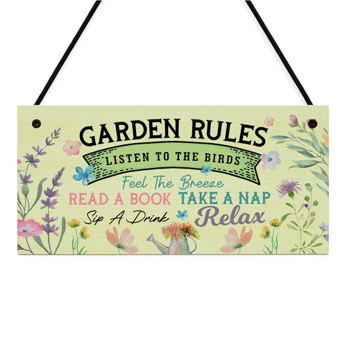 Novelty garden rules sign - rules,