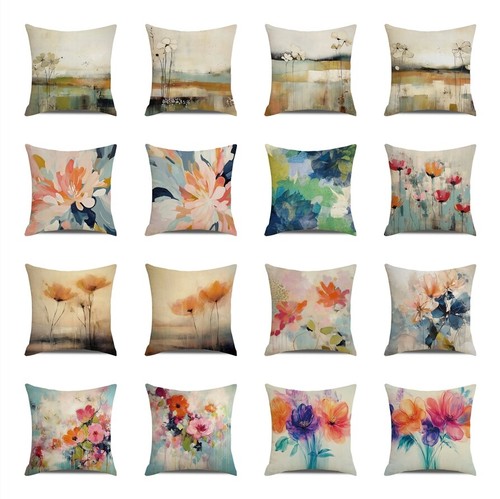 Watercolor floral throw - watercolor,