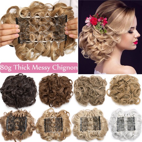 Curly messy bun combs - curly,