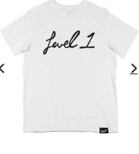 level1 script tee white -