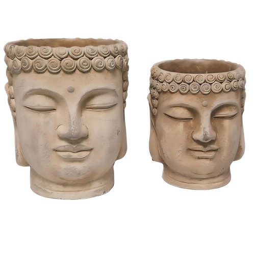 Zen buddha head planters - buddha,