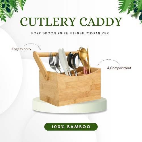 Bamboo cutlery holder utensil - cutlery,