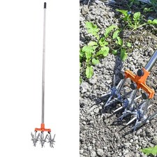 Garden Hand Tiller Manual Cultivator Stainless Steel Teeth For Lawn