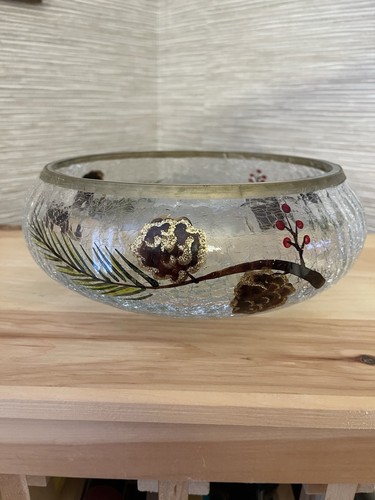 Hand painted crackle glass - painted,
