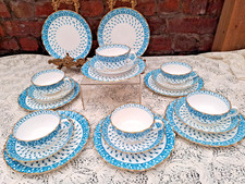 20 x Antique Spode Copeland OLD CROW Rd 142593 blue & white tea service set#1