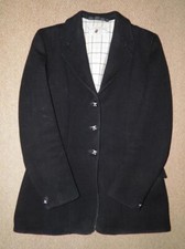 Vintage Ladies Black Wool Sandon Riding Hunt Coat Cury Hunt Buttons 40" Chest