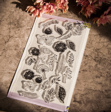 Flower Butterfly Leaf Silicone Clear Stamp for Scrapbooking Embossing Card Craft
