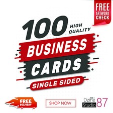 Business Cards Printed Full Colour Double Sided 100 Pack- Custom Design/Upload